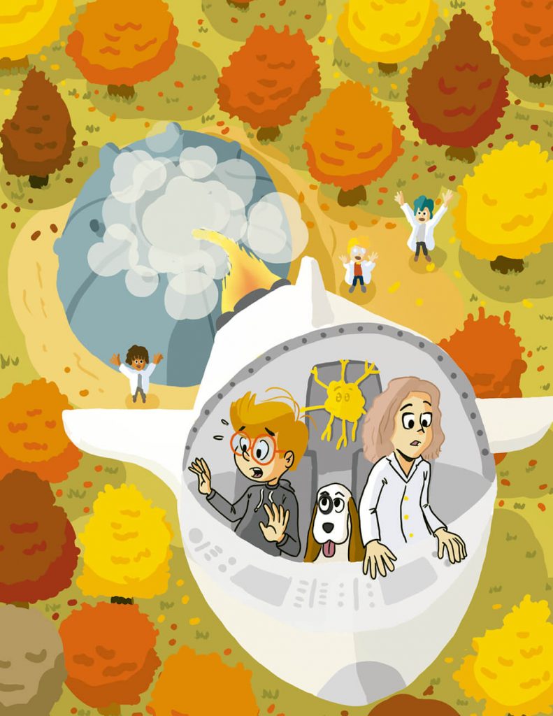 Illustration finale de l'album jeunesse - Départ pour l'espace