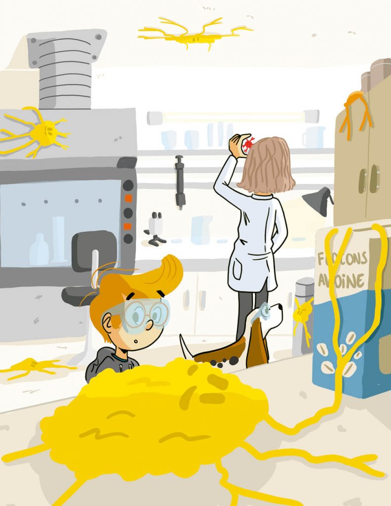 Illustration jeunesse - Le laboratoire scientifique