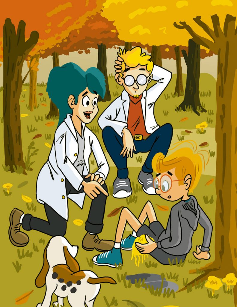 Illustration jeunesse - Les scientifiques découvrent le blob