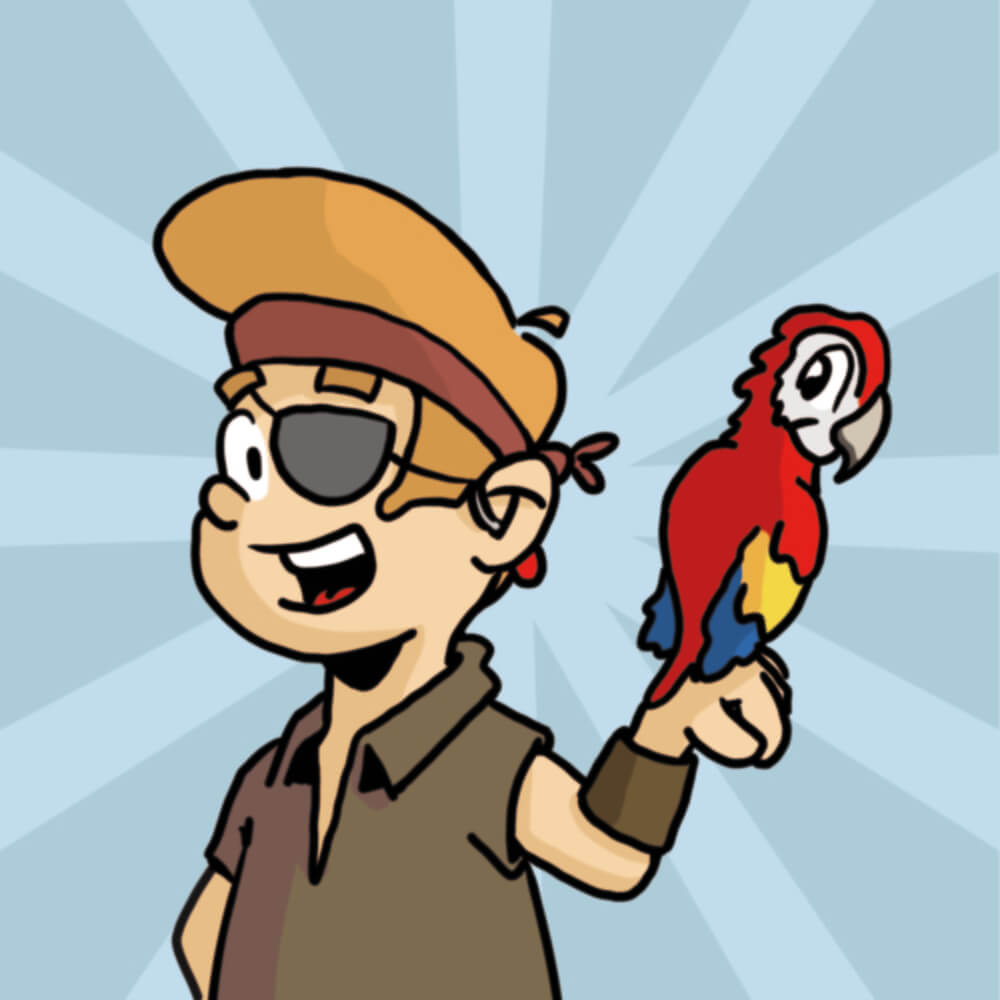 Cartes du jeu de mémo illustrées - Sacha pirate