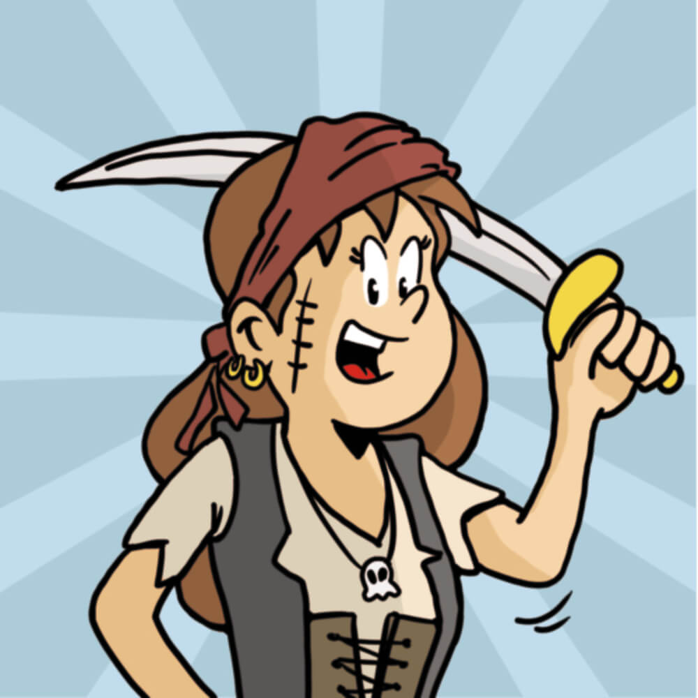 Carte du jeu de mémoire illustrée avec Maman Pirate pour enfants