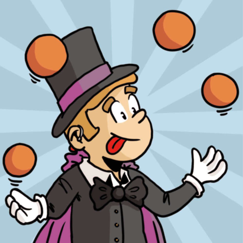 Illustration artistique des cartes du jeu de mémo Sacha magicien