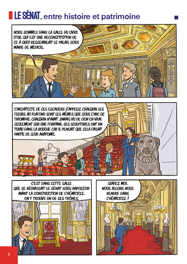 Illustration BD reportage Le Sénat Mode d'emploi