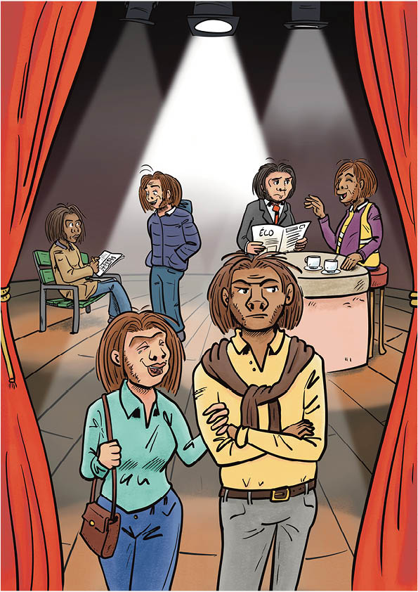 Illustration bande dessinée pour affiche de théâtre humoristique