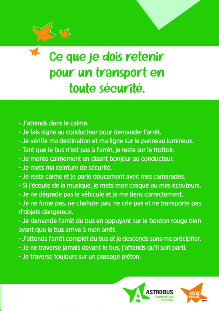 Flyer bande dessinée résumé des points clés à retenir pour utiliser le bus facilement