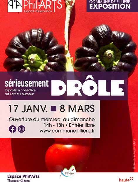 Affiche de l'exposition d'humour : Sérieusement drôle