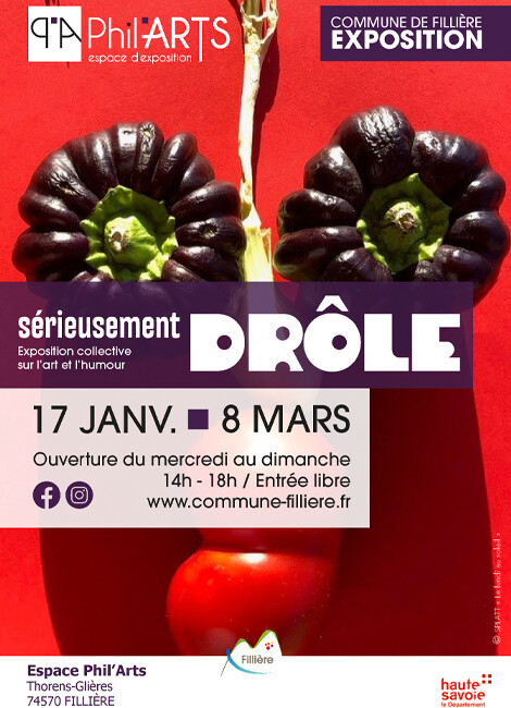 Affiche de l'exposition d'humour : Sérieusement drôle