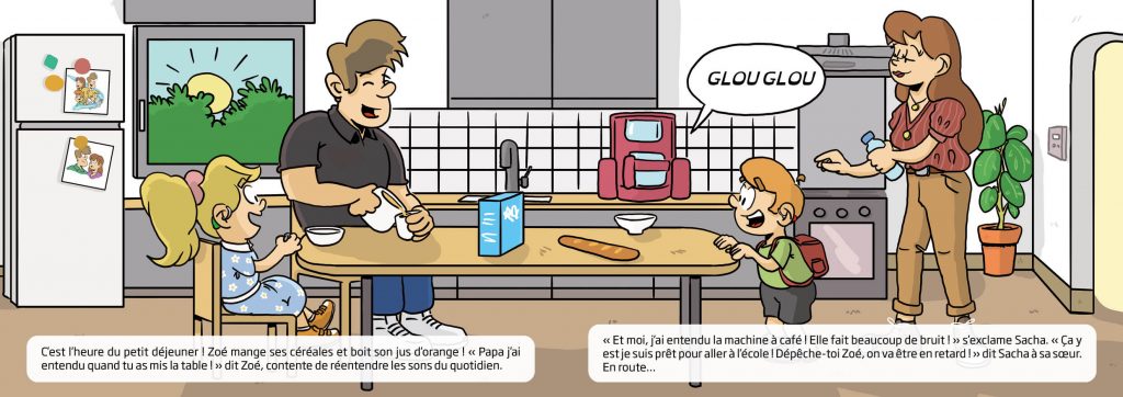 Moment du quotidien illustré pour un livre enfant