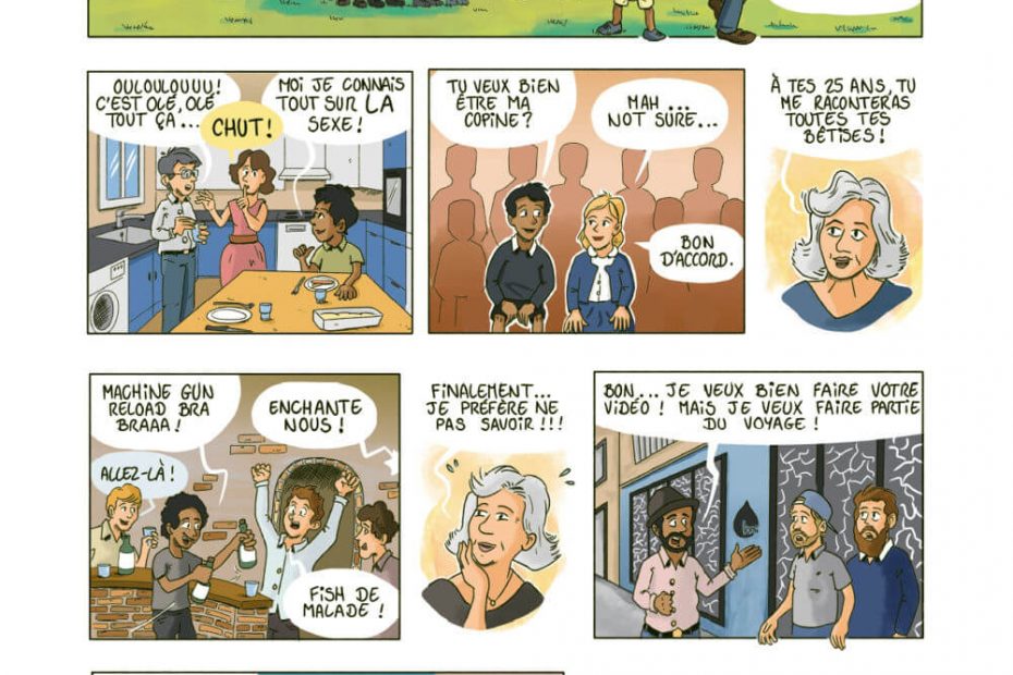 Planche personnalisée de bande dessinée moments de vie racontant l’histoire illustrée de Benoît
