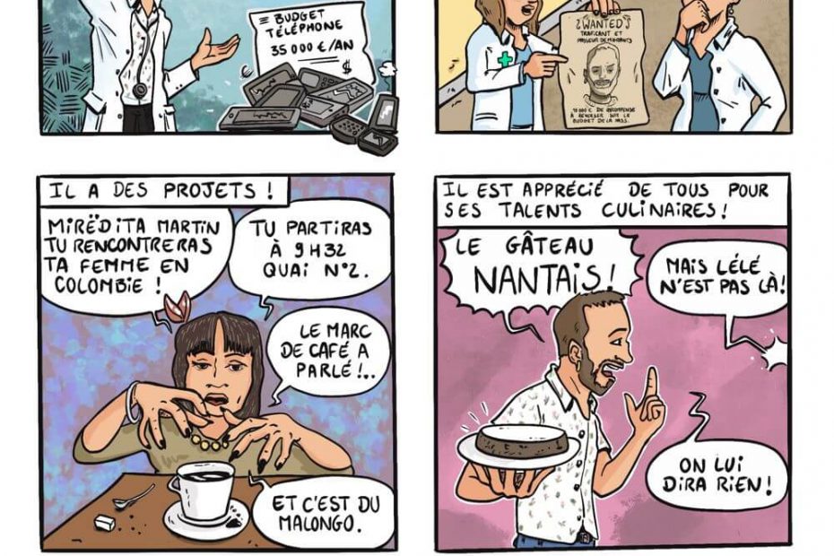 Planche finale couleur d’une BD cadeau pour collègue prête à être encadrée et offerte