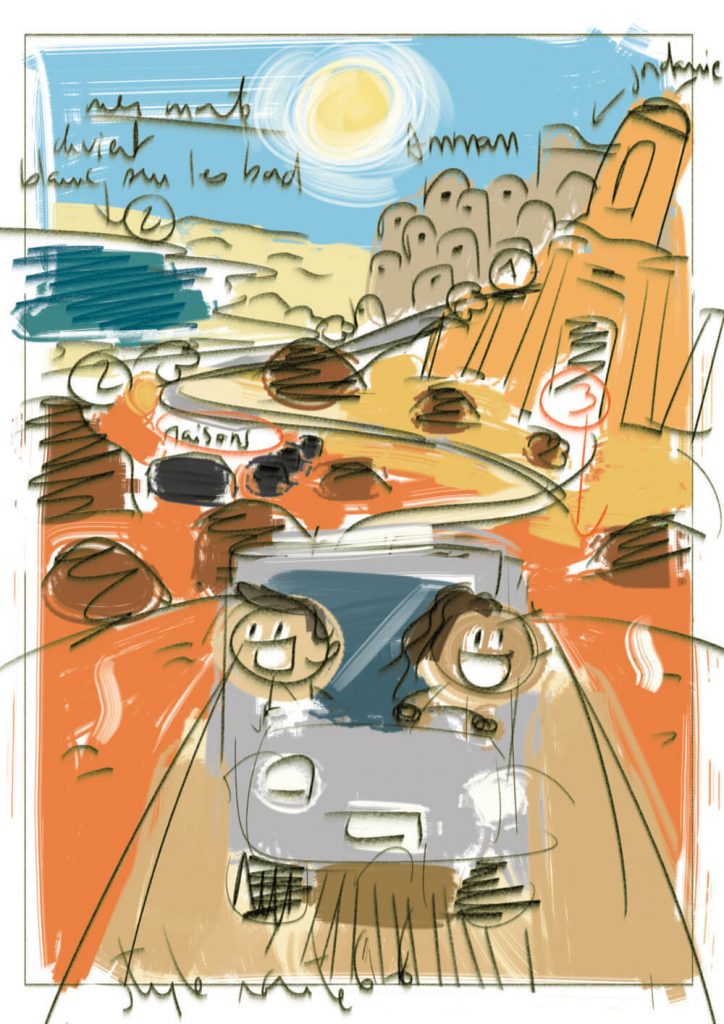 Storyboard de la carte personnalisée à offrir, idées et composition de l’illustration