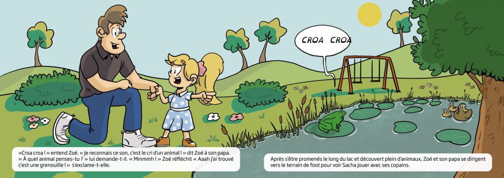 Illustration racontant une histoire pour album jeunesse