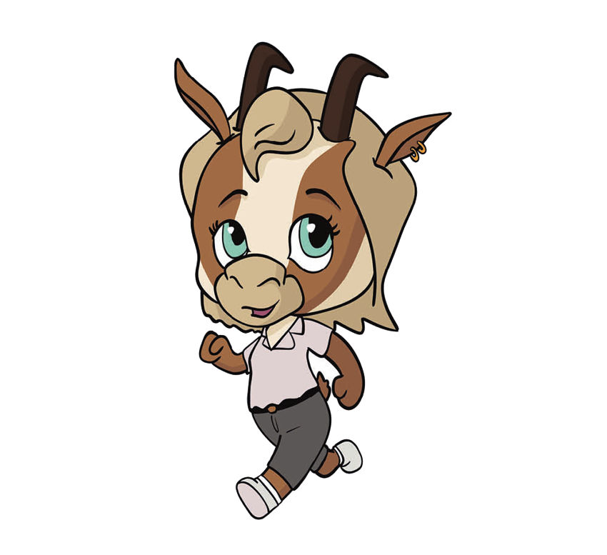 Animal mascotte Illustrée : Illustration Chamois avvec une tenue habillé de travail de bureau