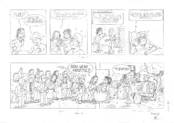 Crayonnés de la bande dessinée de retraite