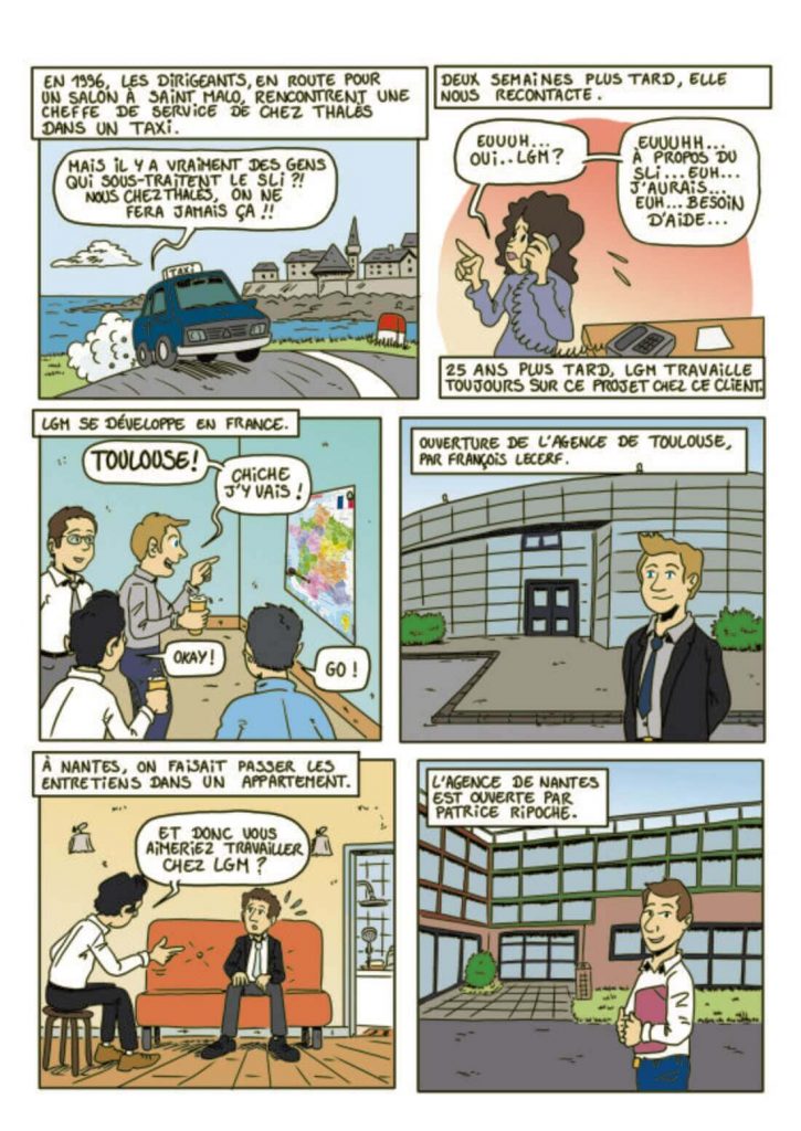 La BD raconte les premiers clients de l'entreprise