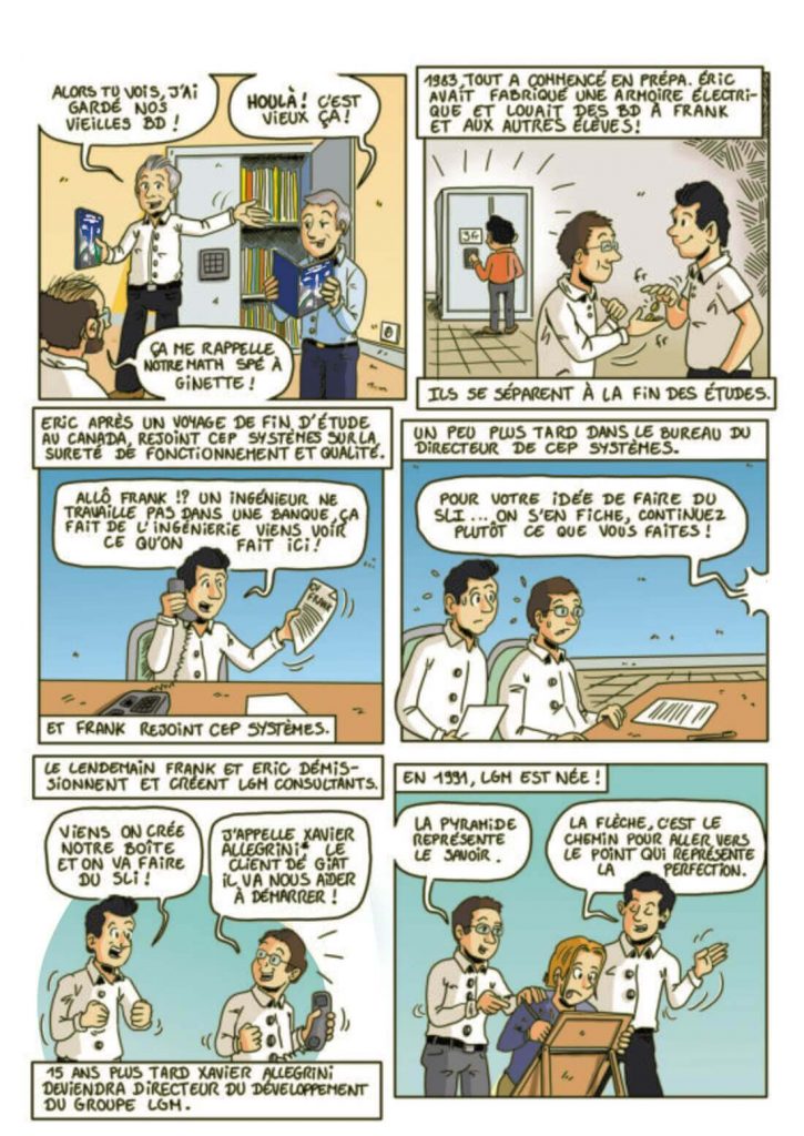 Page de BD sur la création de l'enteprise