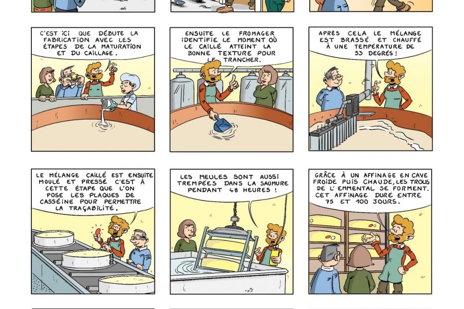 bande dessinée pédagogique de communication - La fabrication de l'émental de Savoie