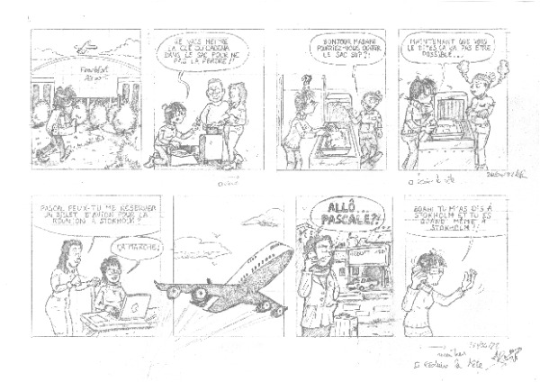 Dessin au crayon bande dessinée de retraite