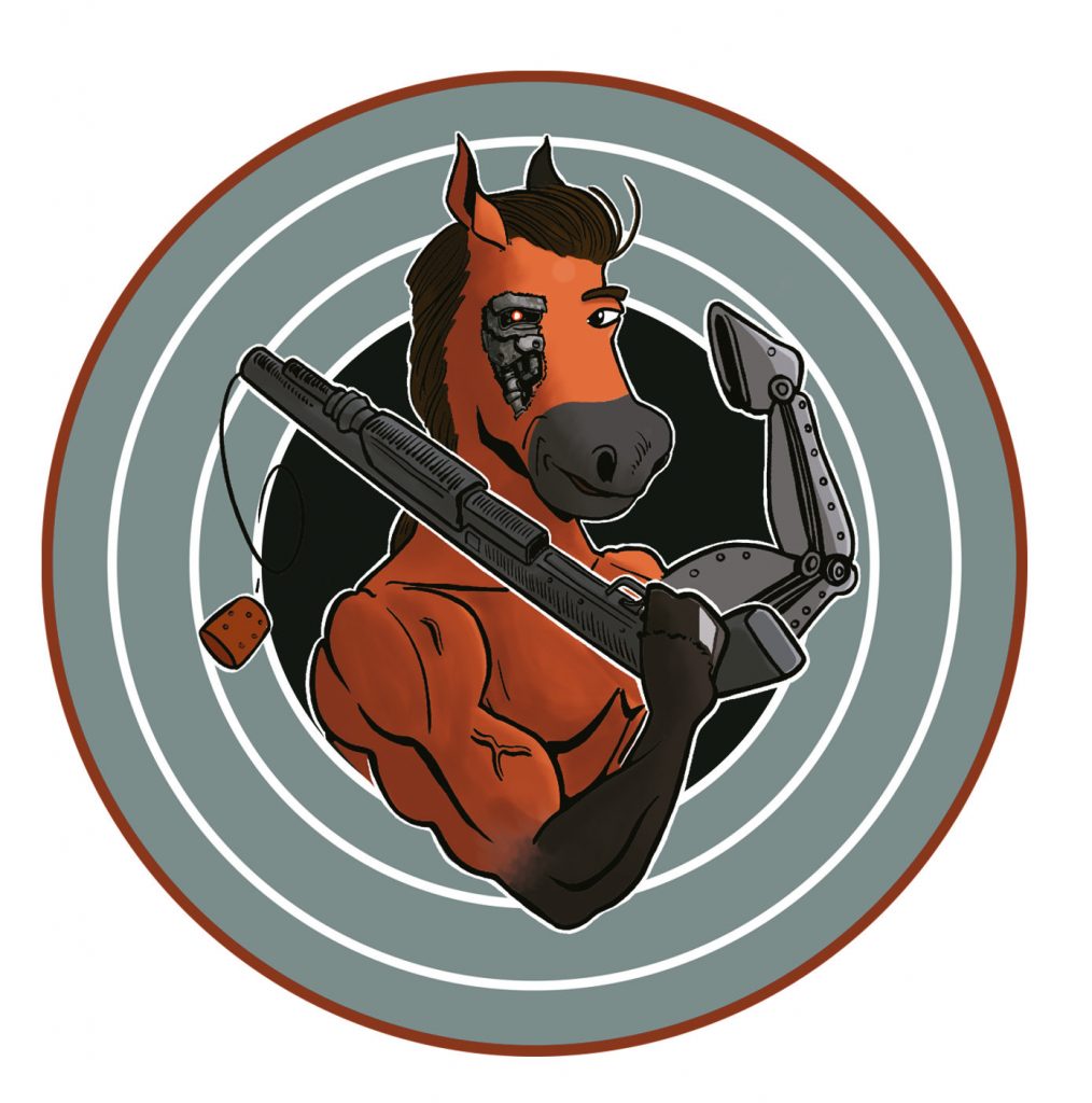 Blason illustré cheval Terminator