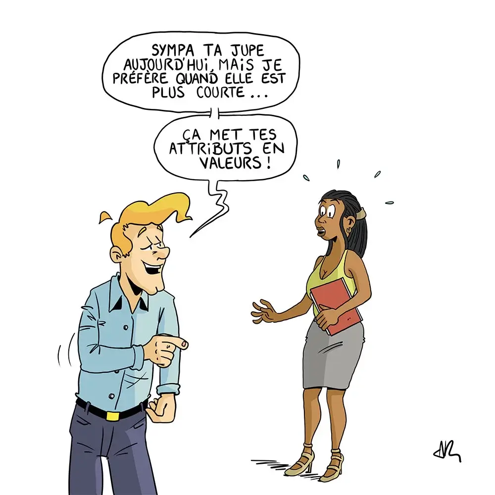 Illustration pour flyer de sensibilisation au harcèlement au travail