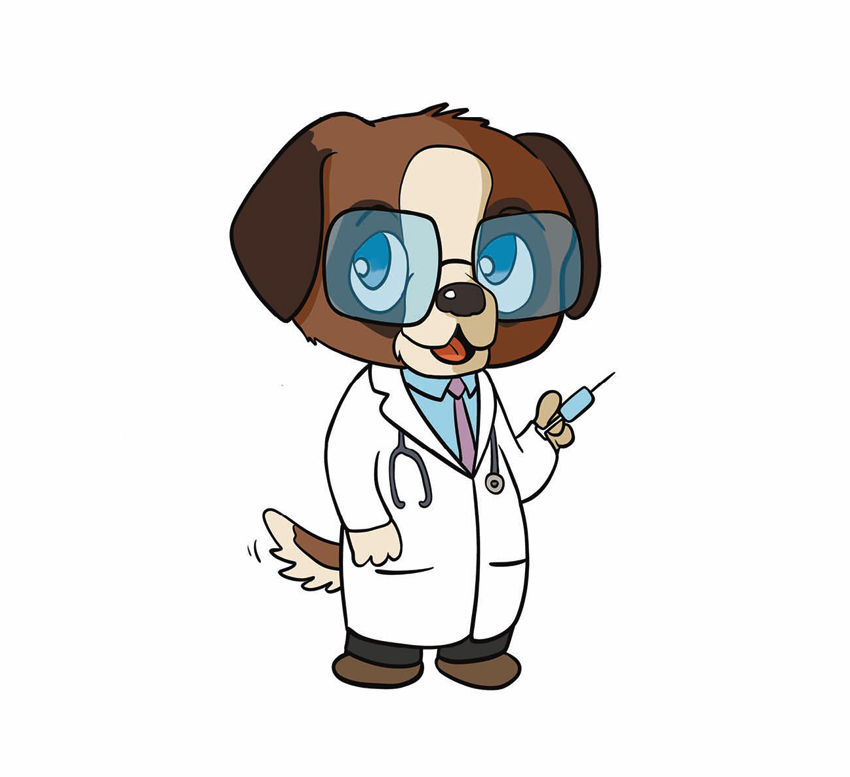 Mascotte chien médecin