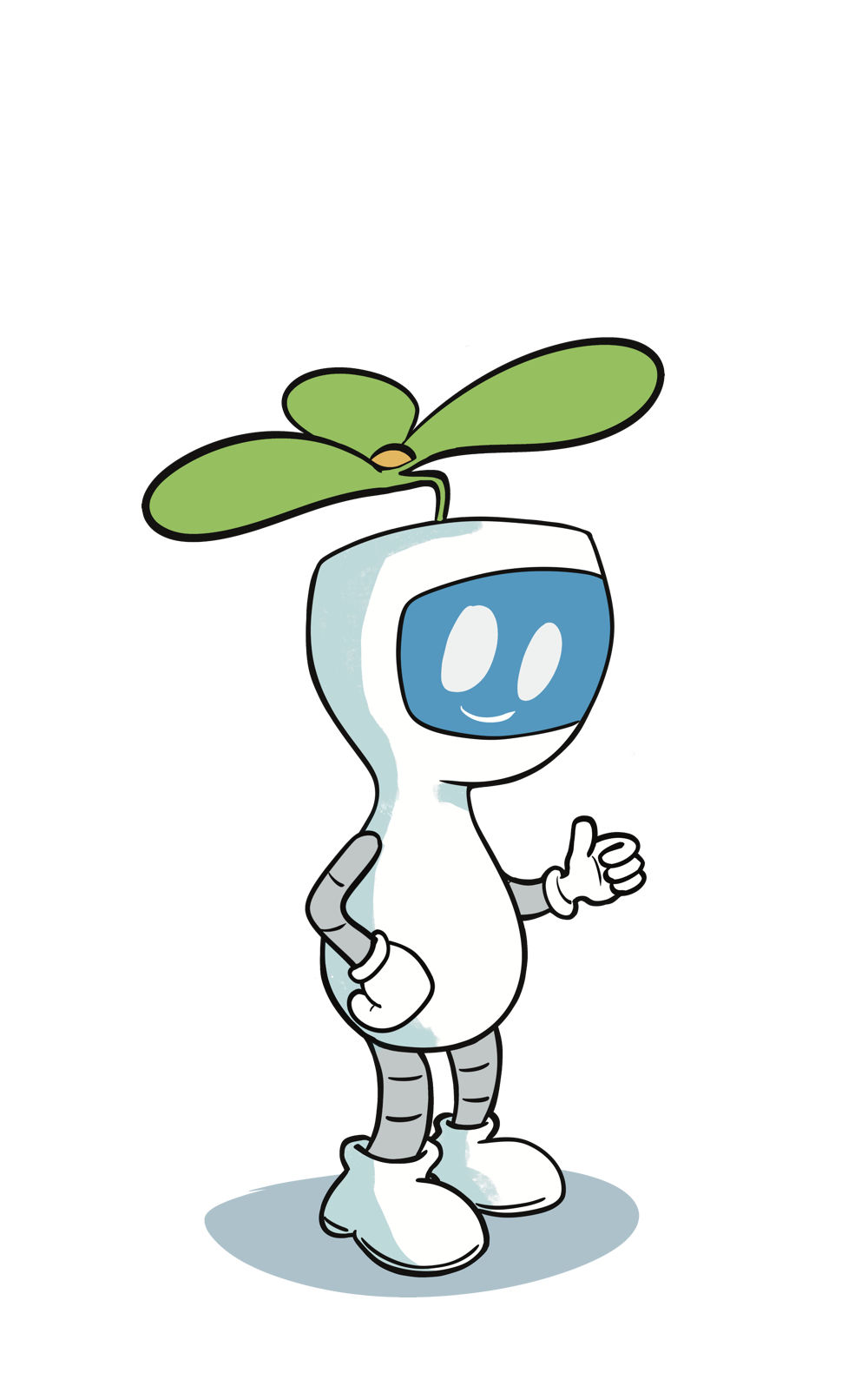 Mascotte robot plante dessinée