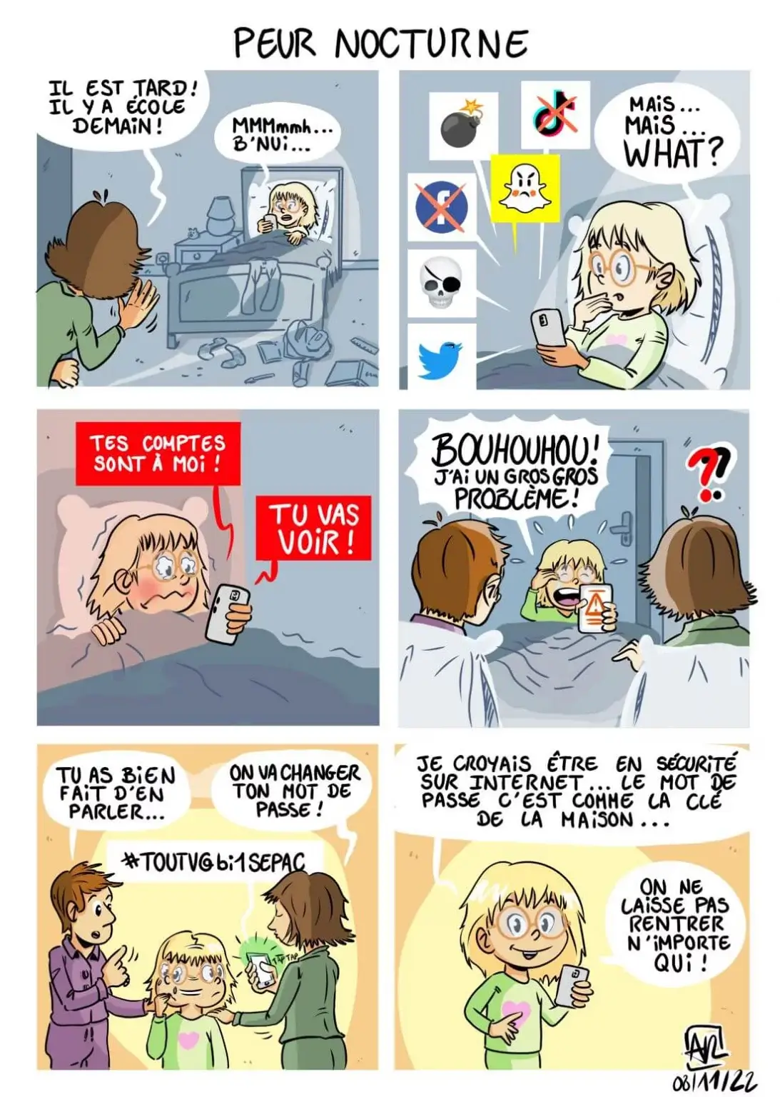 bande dessiné de sensibilisation à la cyber sécurité