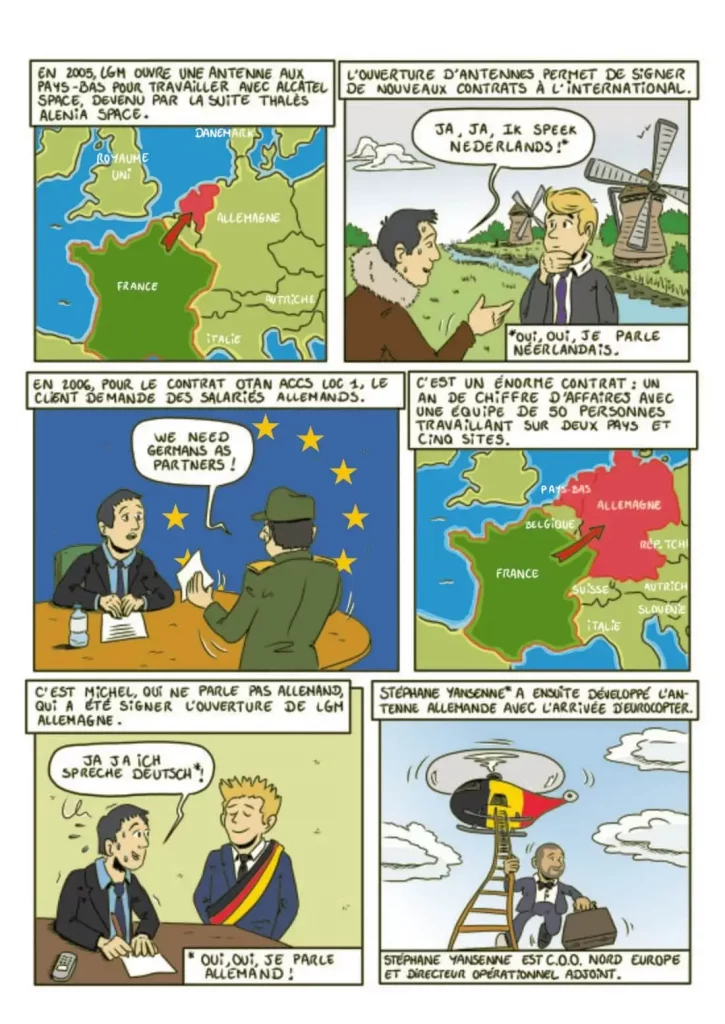 Une page de la BD d'anniversaire des 30 ans de l'entreprise