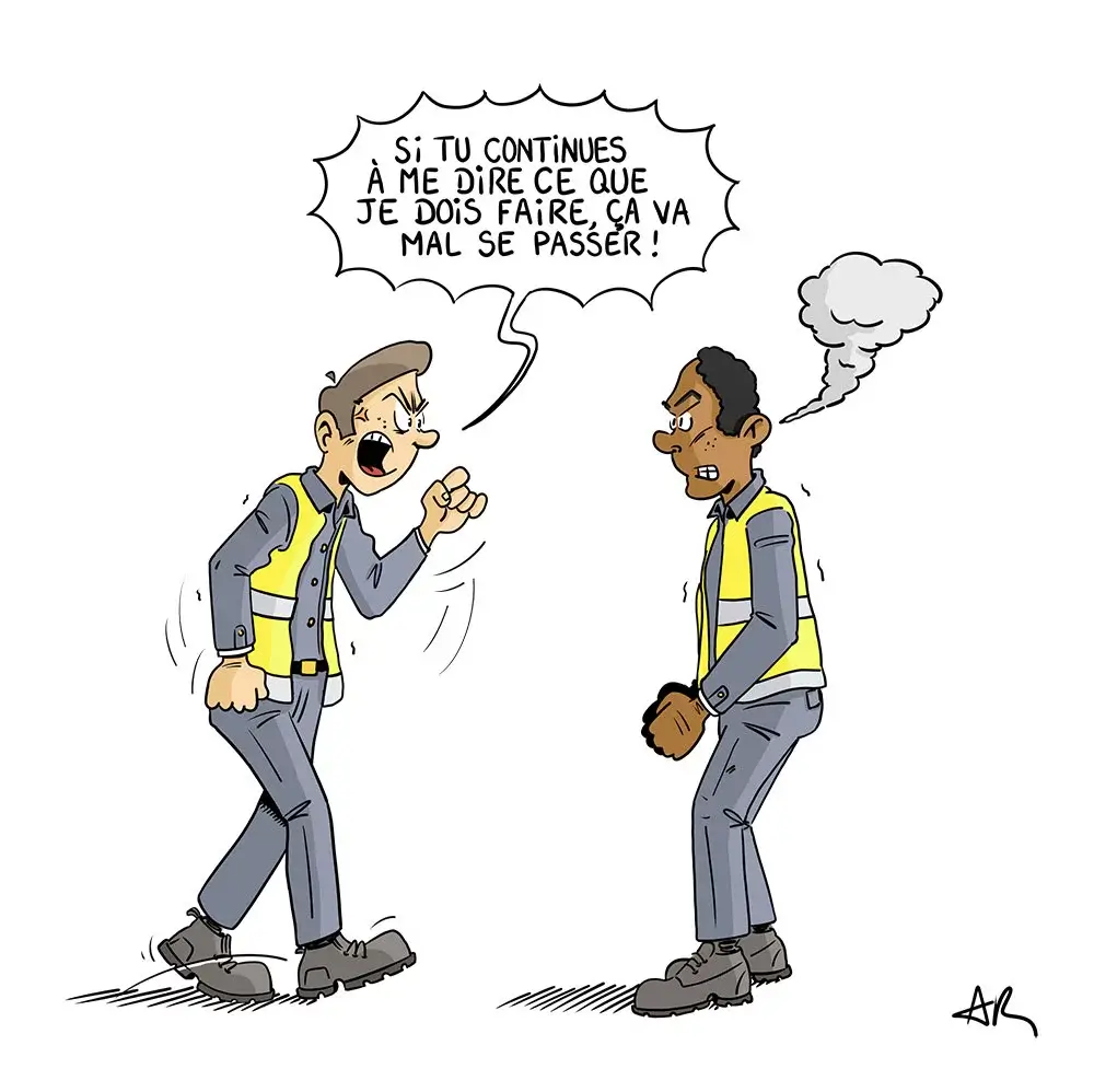 Illustration pour flyer de sensibilisation au harcèlement au travail