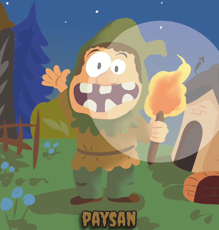 jeu de carte illustré pour Halloween - Le paysan