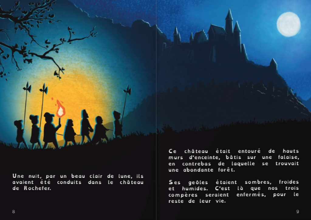 Extrait du livre des trois prisonniers : Illustration du château de Rochefer